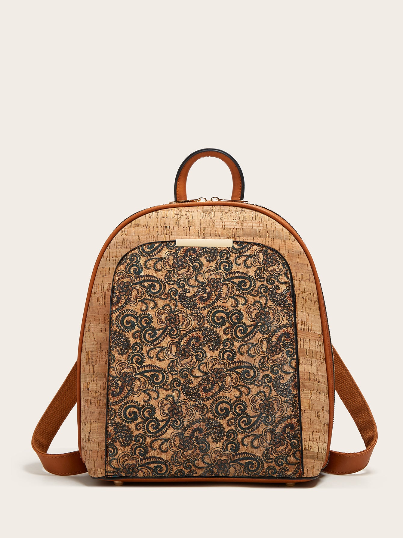 Wholesale Vintage Print Tree Large Capacity Kraft Paper Backpack